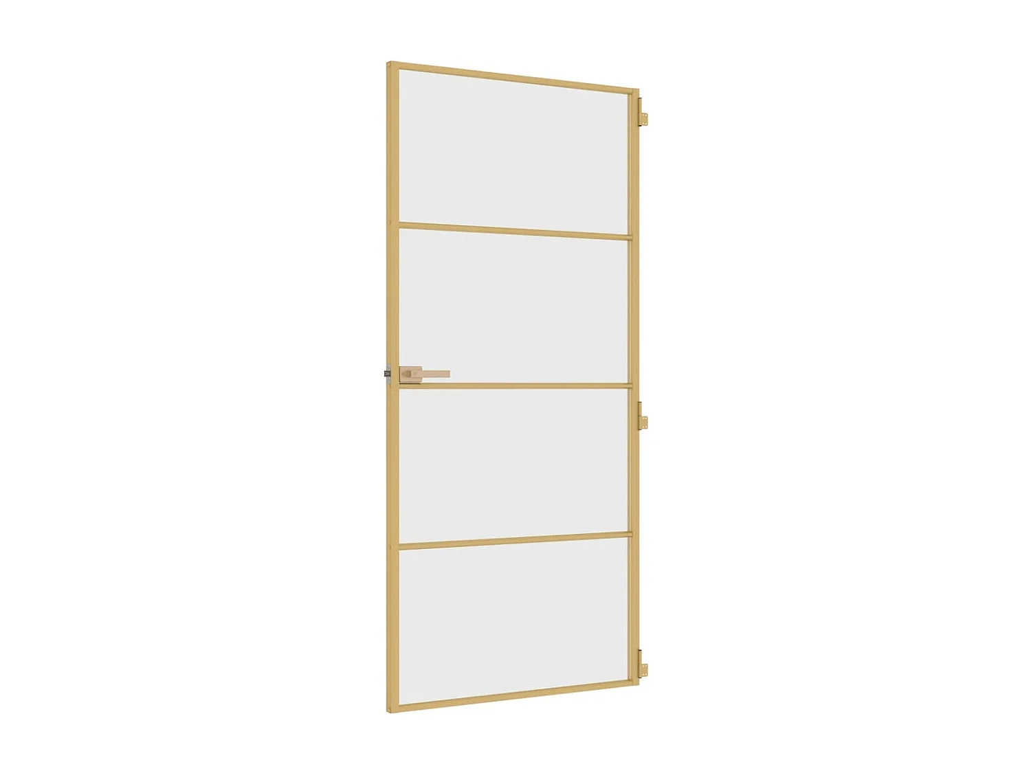 Porta interior 93x201,5 cm vidro temperado e alumínio dourado PT802168