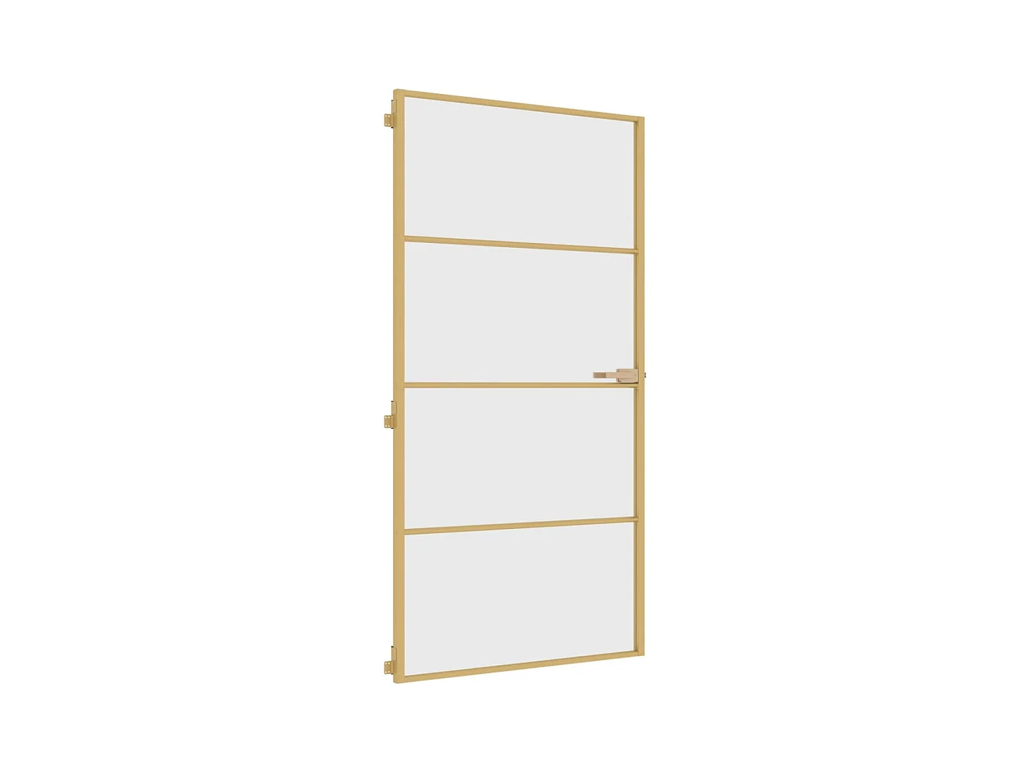 Binnendeur smal 102,5x201,5 cm gehard glas en aluminium goud BE970611