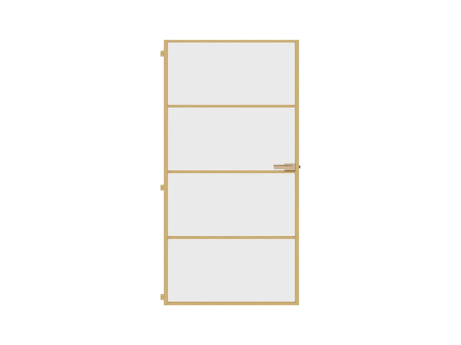 Binnendeur smal 102,5x201,5 cm gehard glas en aluminium goud BE970611