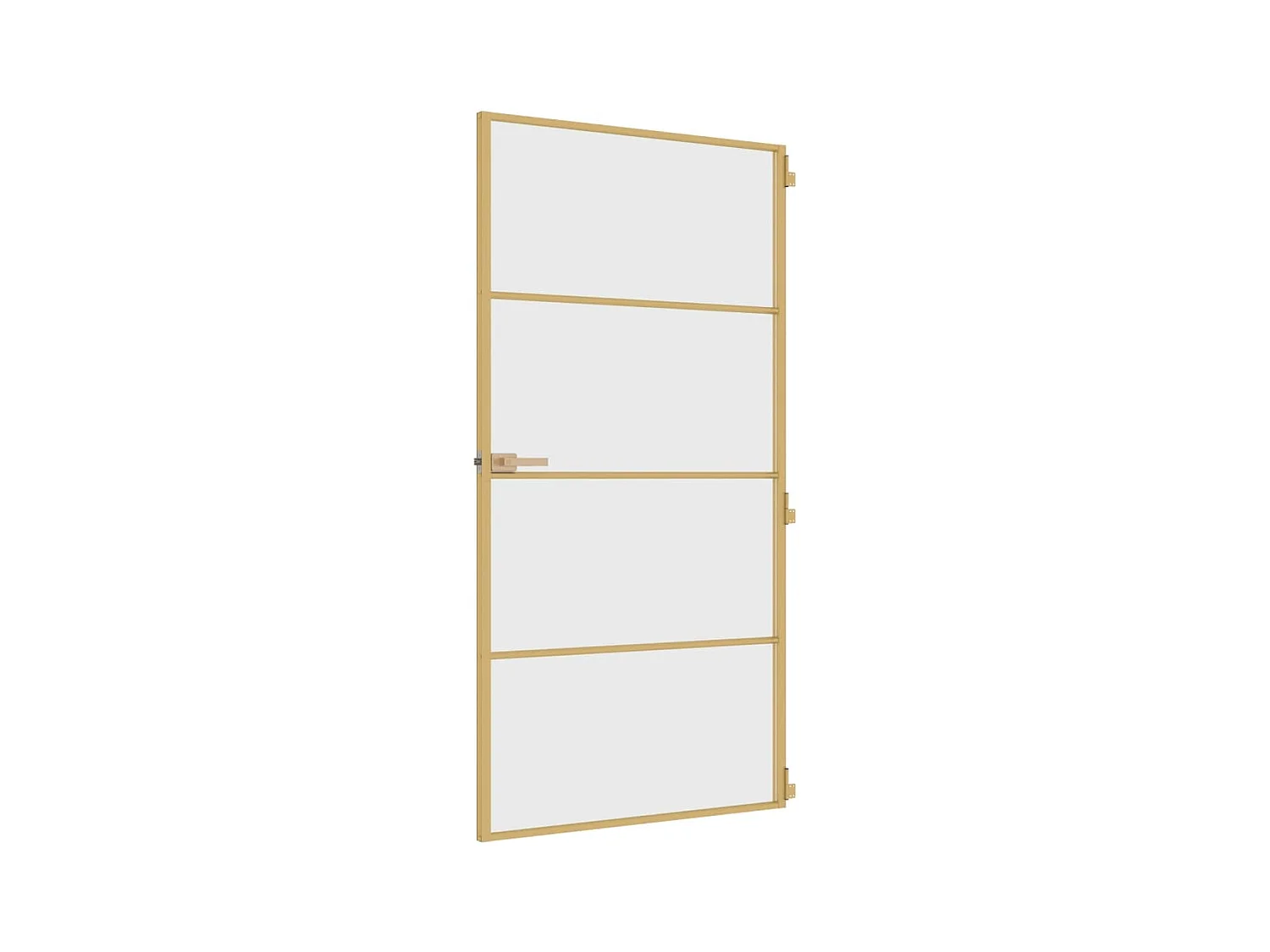Binnendeur smal 102,5x201,5 cm gehard glas en aluminium goud BE970611