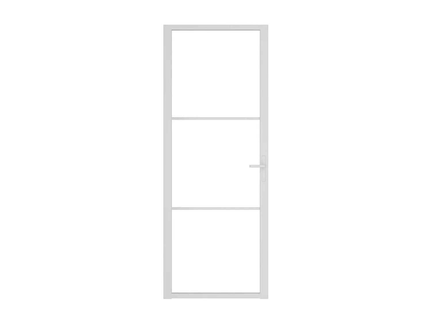 Porte intérieure 76x201,5 cm Blanc Verre ESG et aluminium FR436486