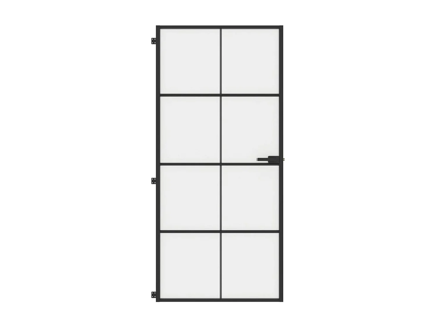 Puerta interior delgada negra vidrio y aluminio 93x201,5 cm ES223302