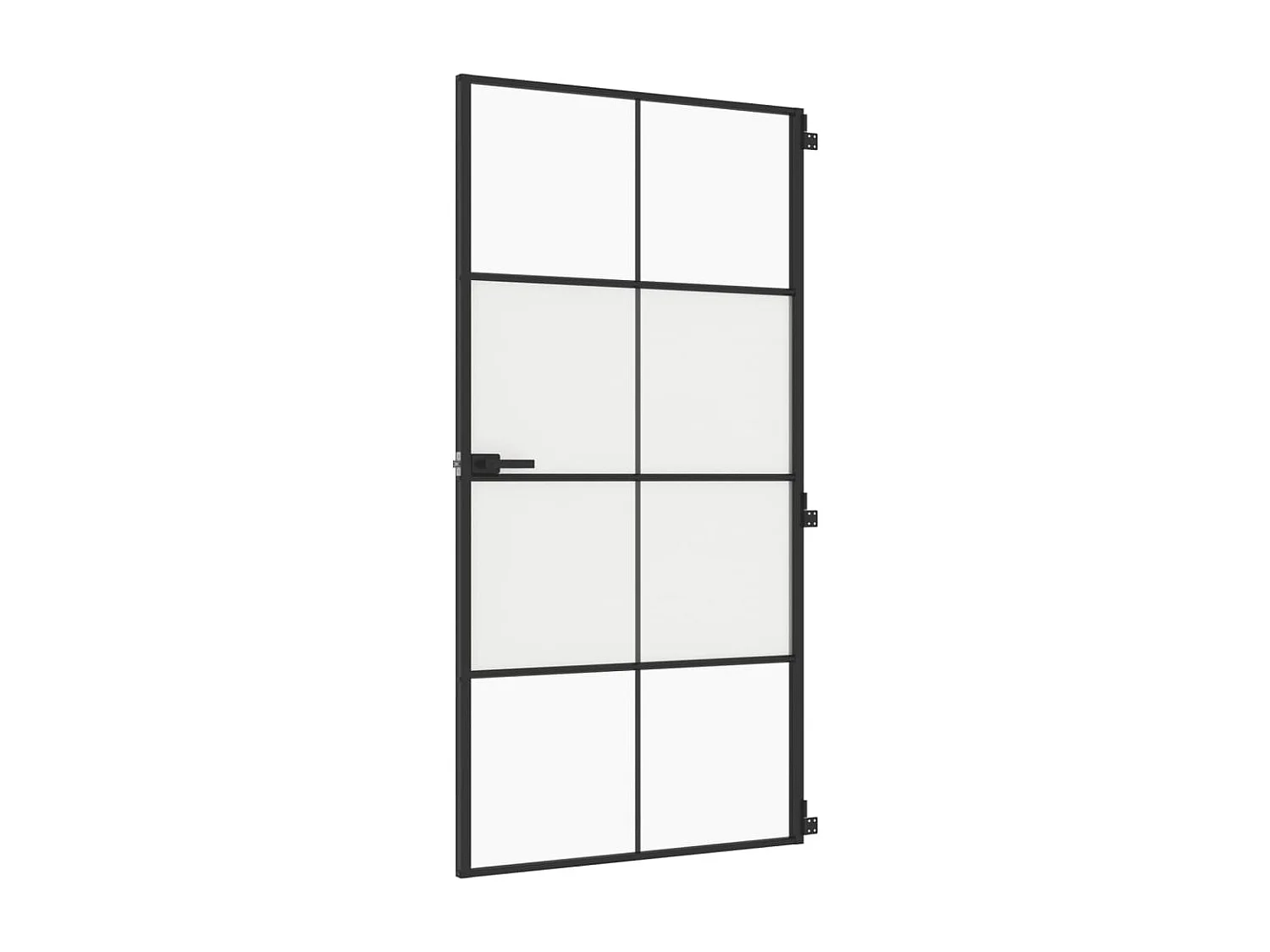 Puerta interior delgada negra vidrio y aluminio 102,5x201,5 cm ES644039