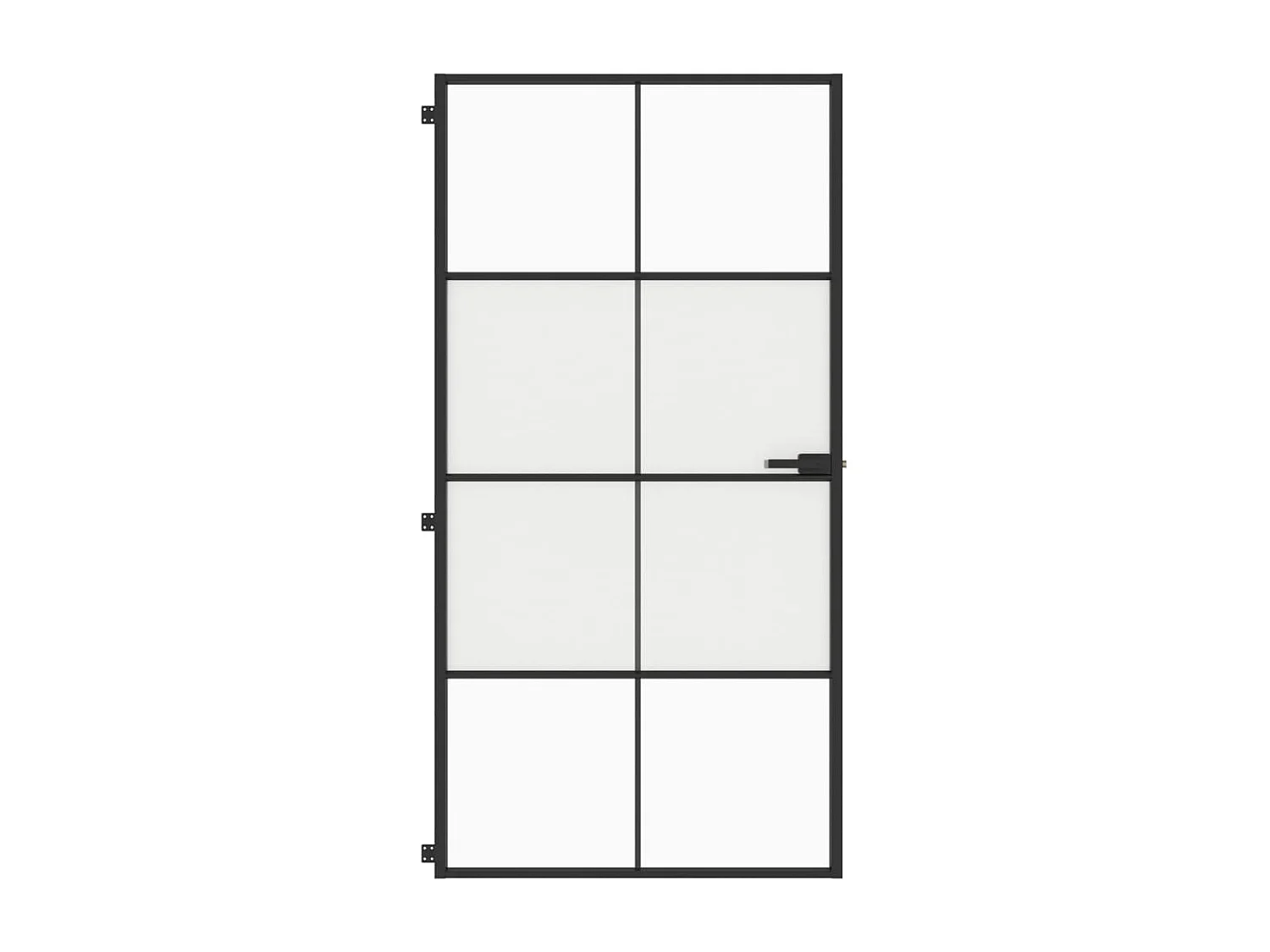 Puerta interior delgada negra vidrio y aluminio 102,5x201,5 cm ES644039