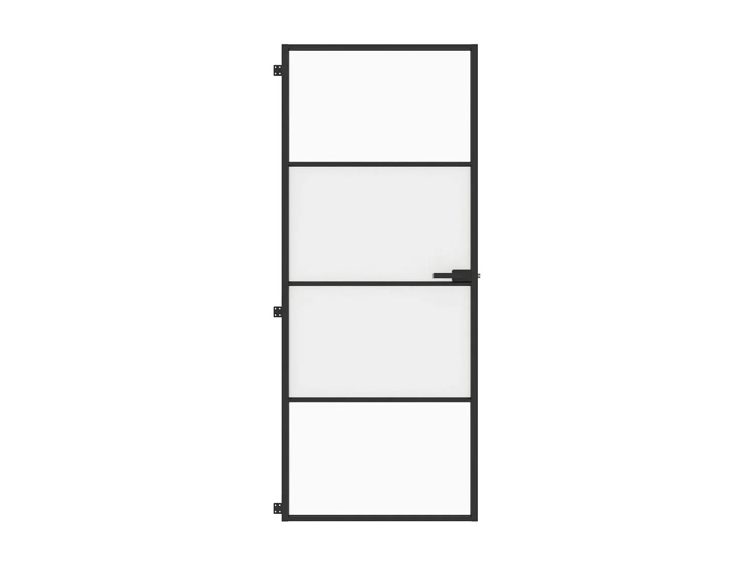 Porte intérieure mince noir 83x201,5 cm verre trempé aluminium FR918355