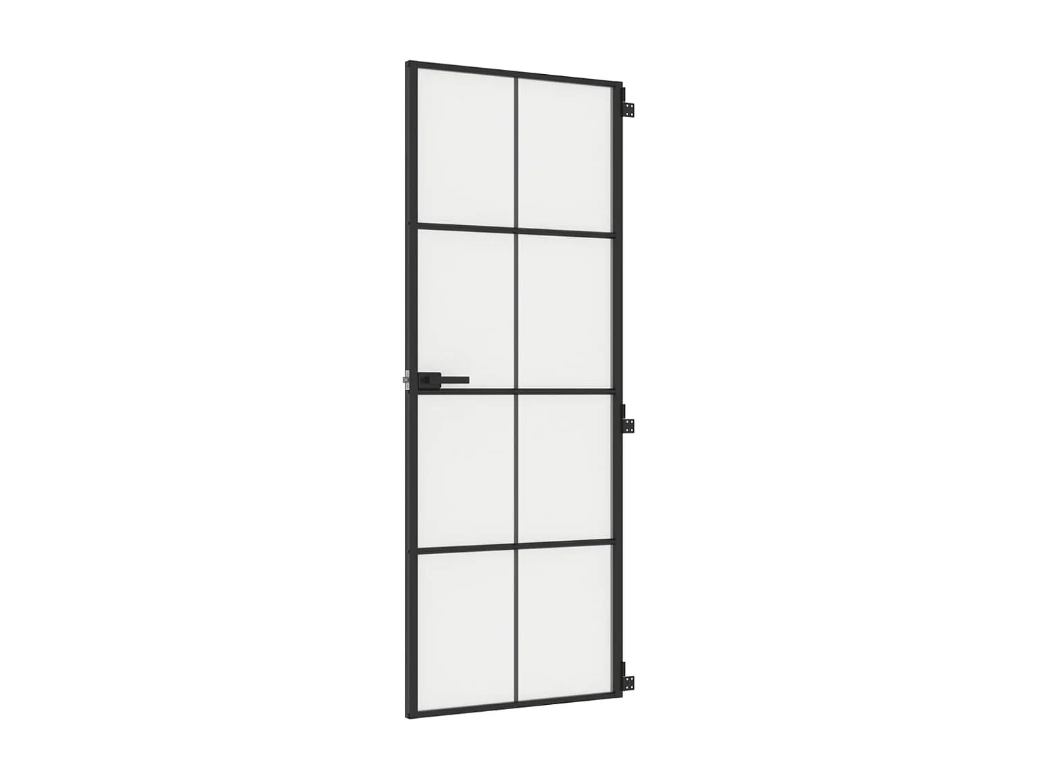 Porte intérieure mince noir 76x201,5 cm verre trempé aluminium FR337269
