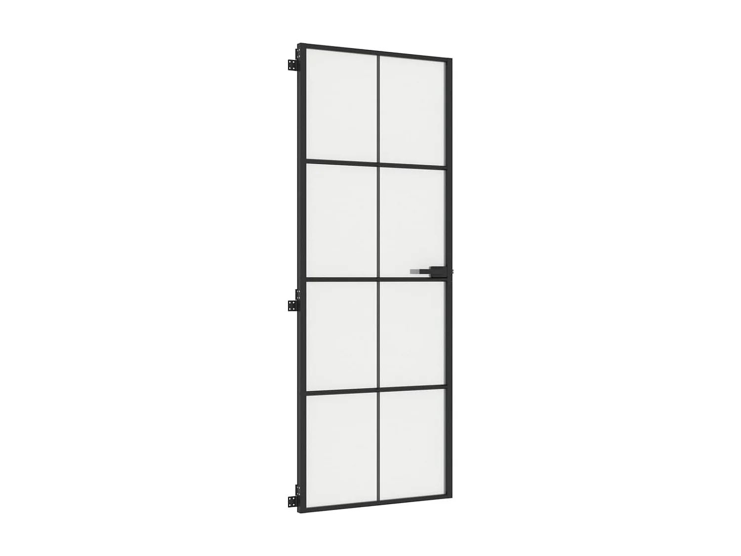 Porte intérieure mince noir 76x201,5 cm verre trempé aluminium FR337269