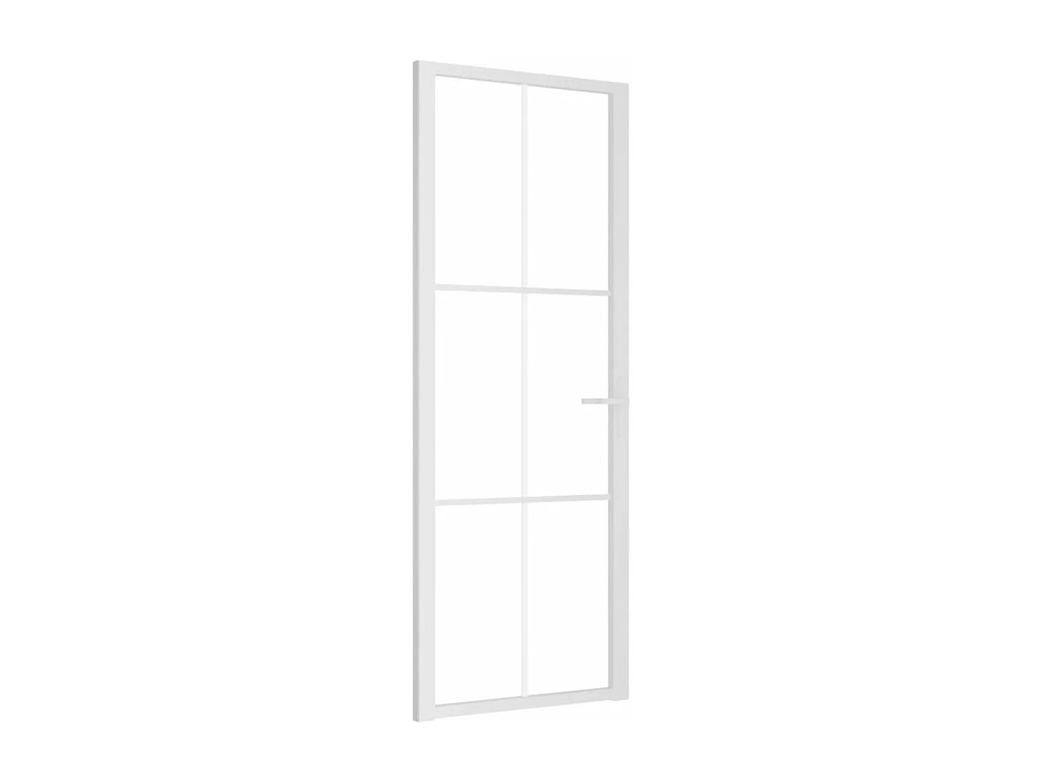 Porte intérieure 76x201,5 cm Blanc Verre ESG et aluminium FR854065