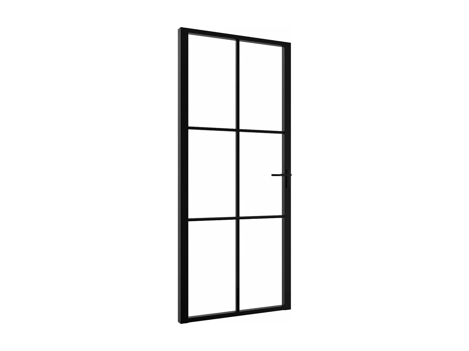 Porte intérieure Verre ESG et aluminium 93x201,5 cm Noir FR645793