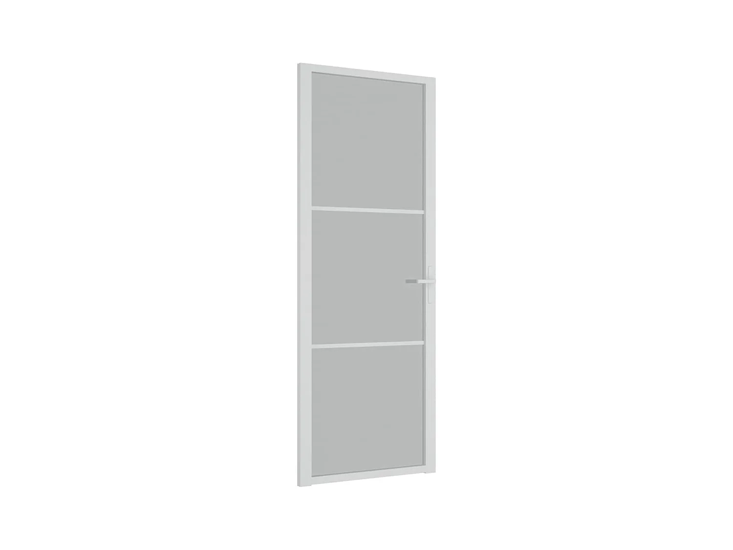 Porte intérieure 76x201,5 cm Blanc Verre mat et aluminium FR487931