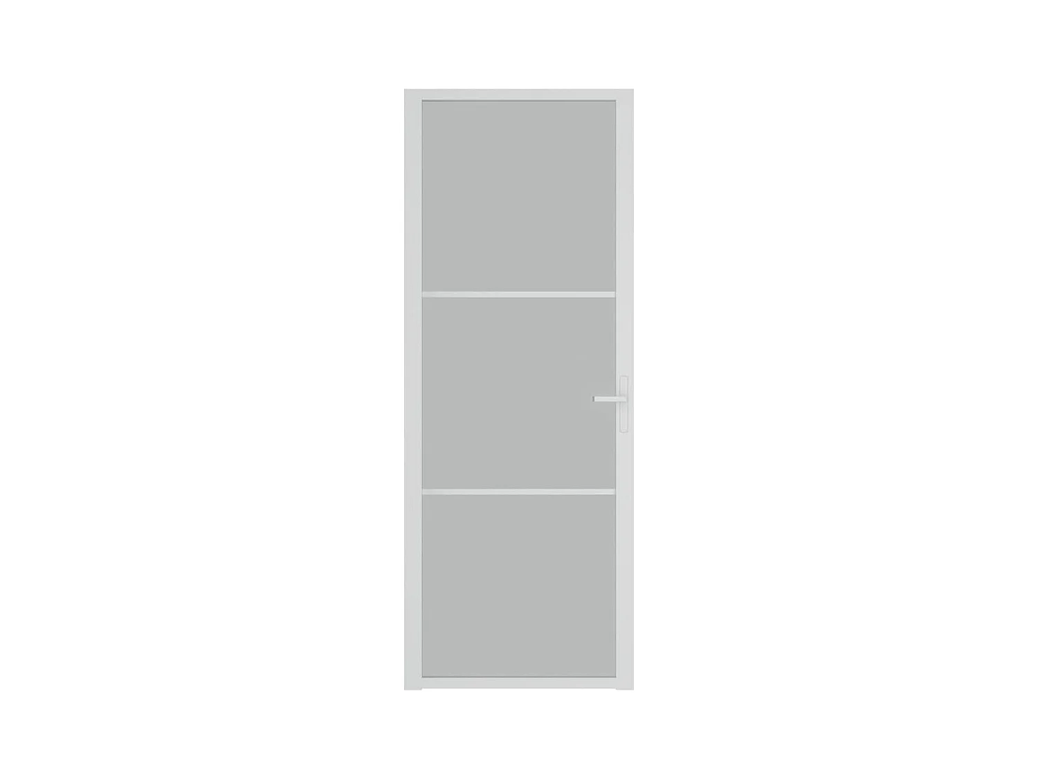Porte intérieure 76x201,5 cm Blanc Verre mat et aluminium FR487931
