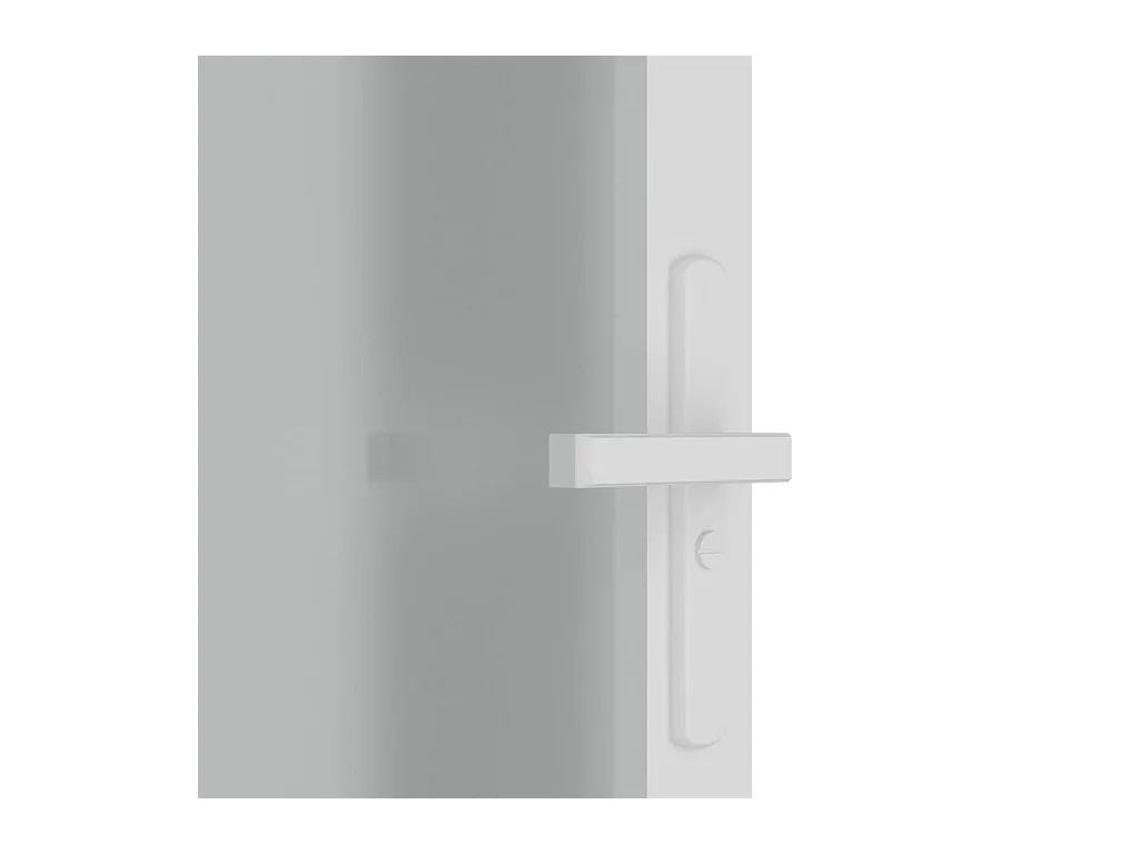 Porte intérieure 76x201,5 cm Blanc Verre mat et aluminium FR487931