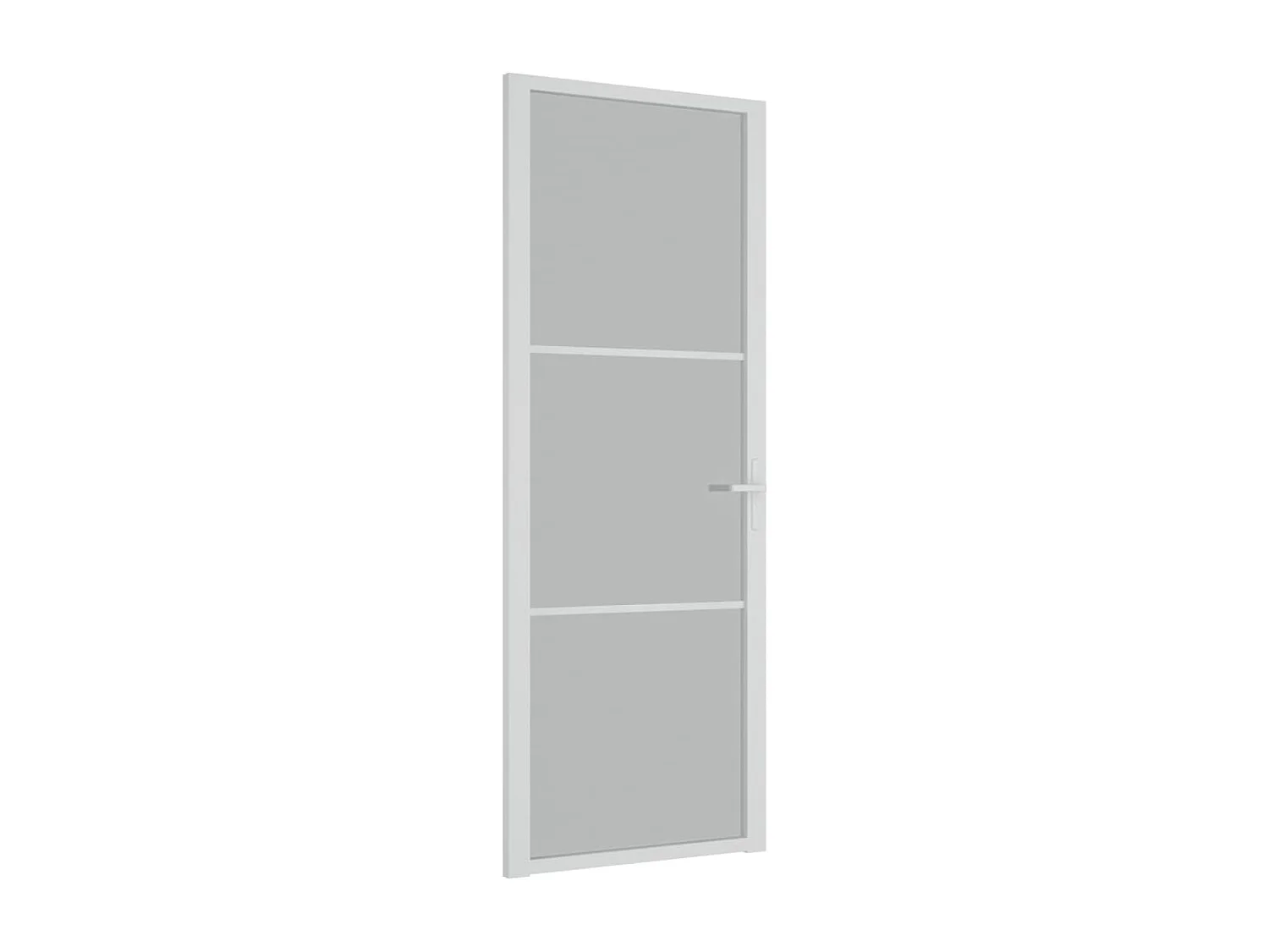 Porte intérieure 76x201,5 cm Blanc Verre mat et aluminium FR487931