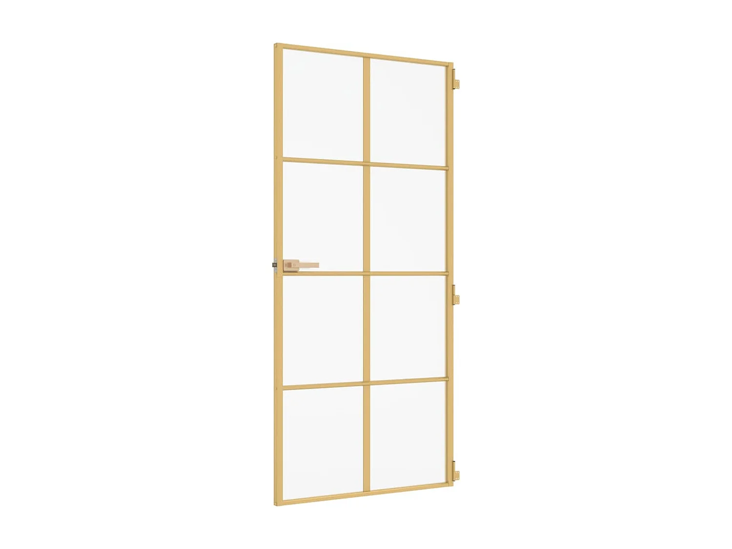 Porta interior 93x201,5 cm vidro temperado e alumínio dourado PT862677