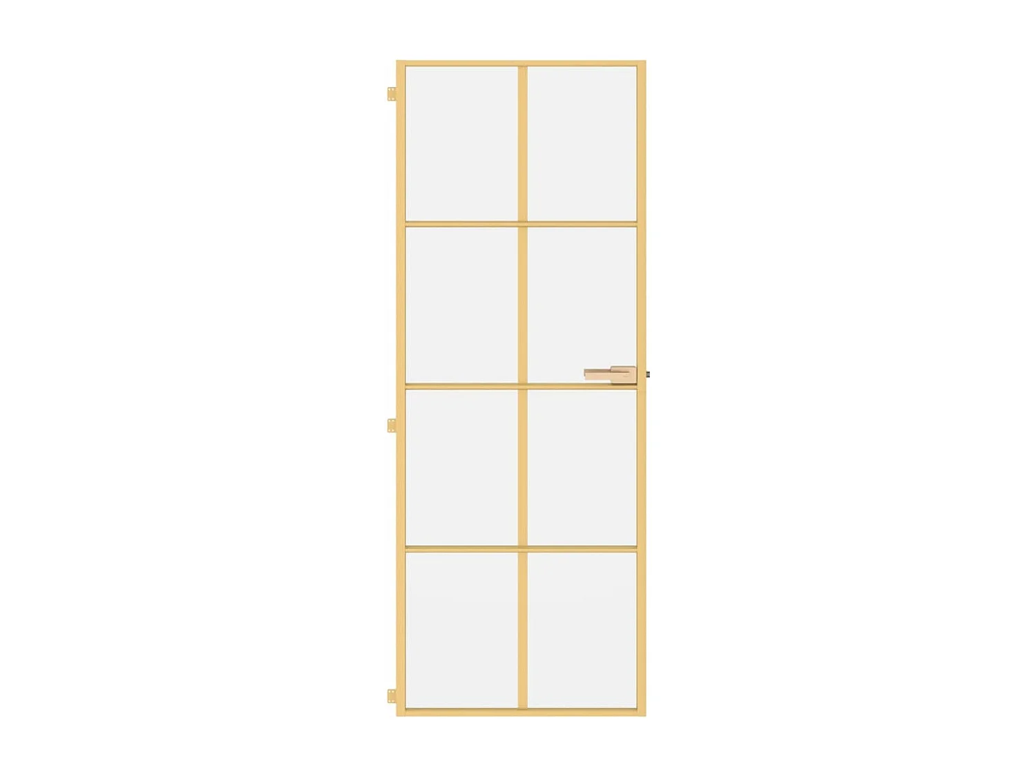 Binnendeur smal 76x201,5 cm gehard glas en aluminium goudkleur BE463606