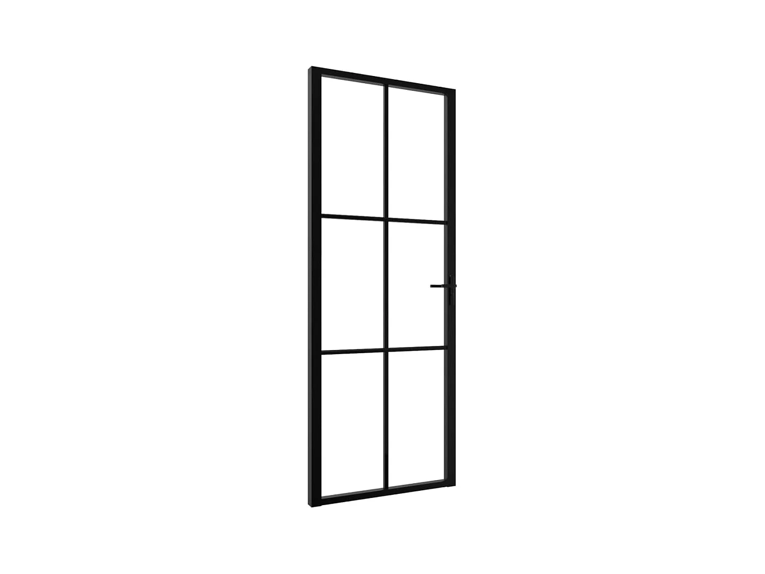 Porte intérieure Verre ESG et aluminium 76x201,5 cm Noir FR466121