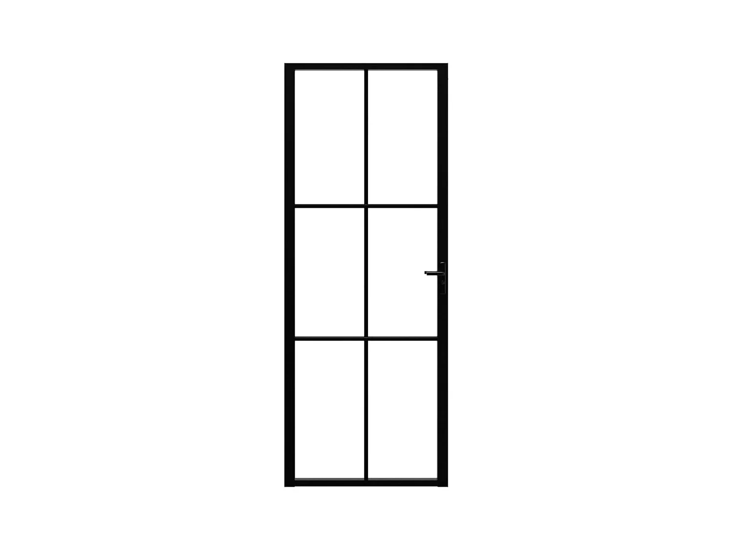 Porte intérieure Verre ESG et aluminium 76x201,5 cm Noir FR466121