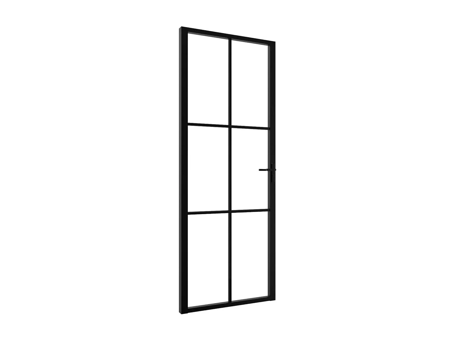 Porte intérieure Verre ESG et aluminium 76x201,5 cm Noir FR466121