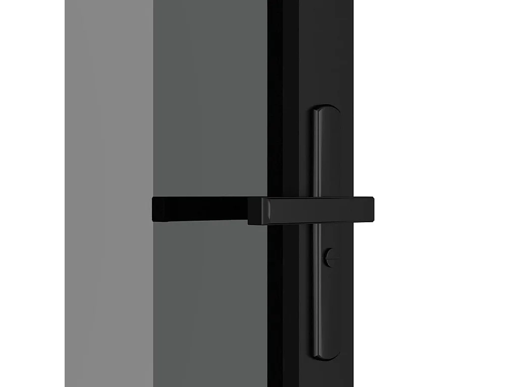 Porte intérieure 76x201,5 cm Noir Verre ESG et aluminium FR495411