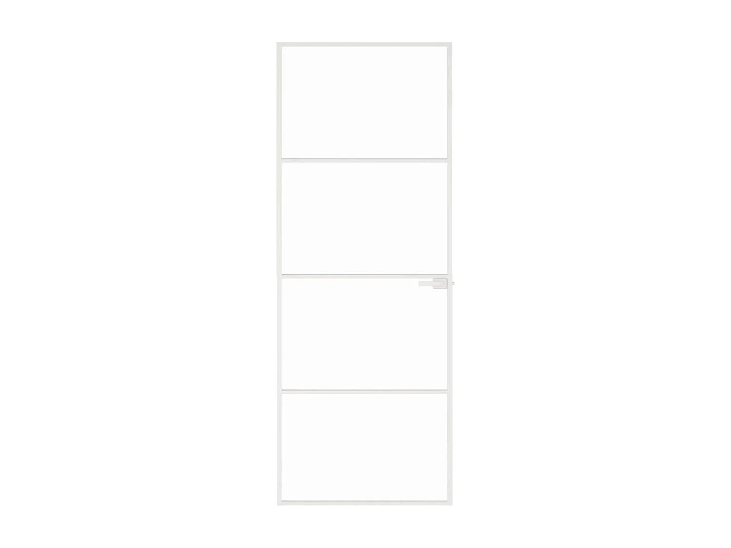 Porte d'intérieur Blanc 76x201,5 cm Trempé verre aluminium fin FR264101