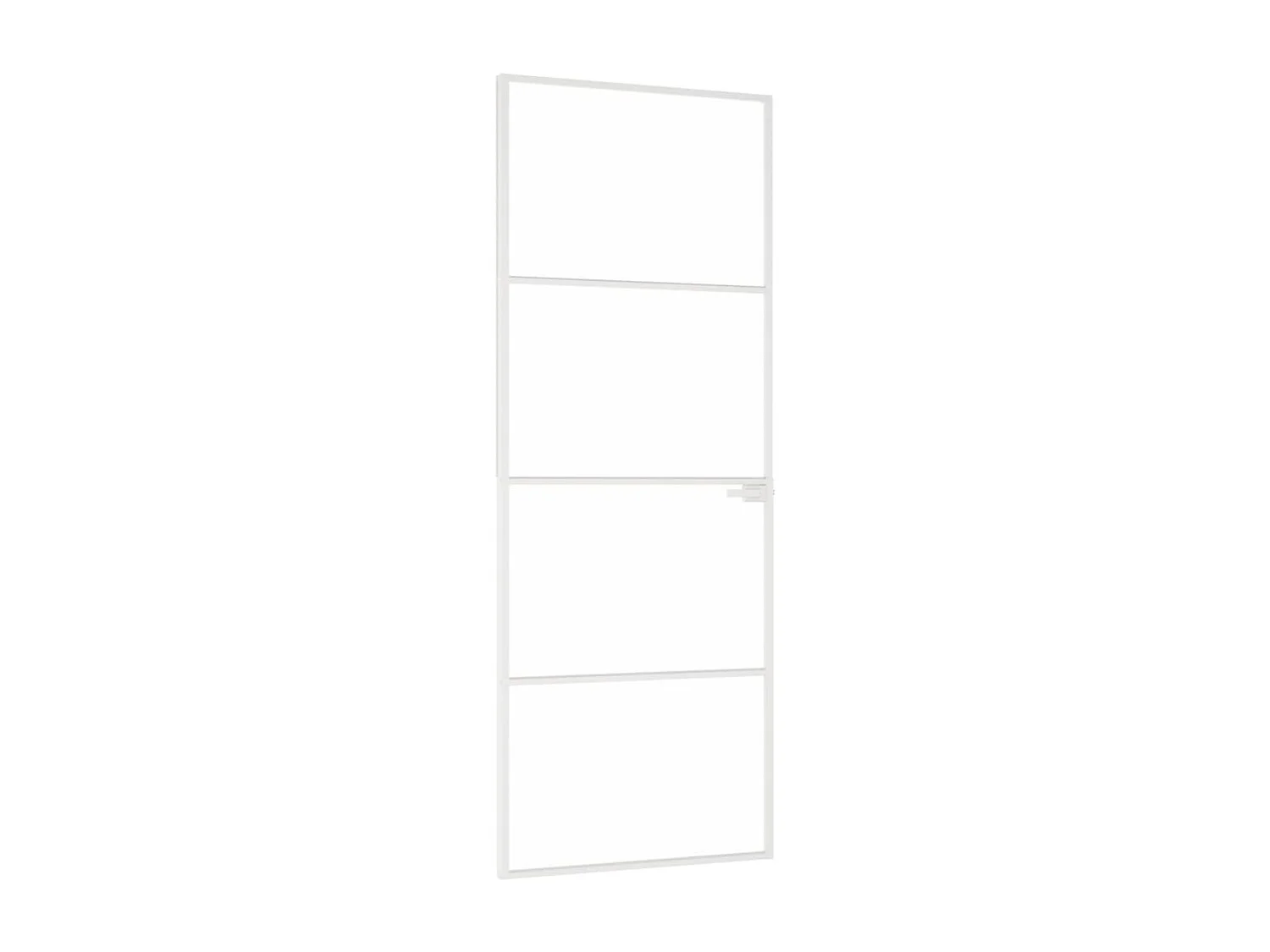Puerta de interior vidrio templado y aluminio blanco 76x201,5cm ES350296