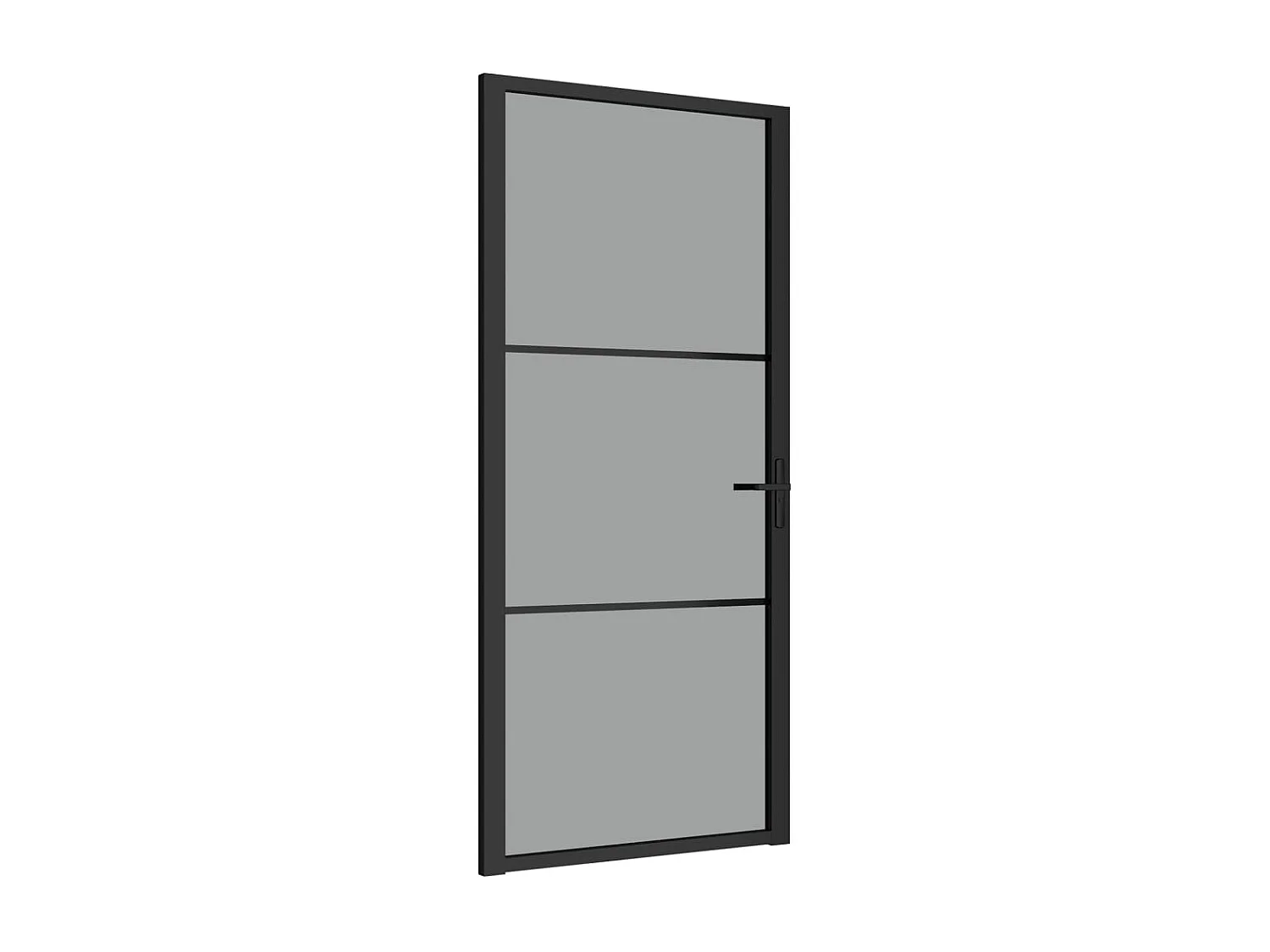 Binnendeur 93x201,5 cm ESG-glas en aluminium zwart BE352095