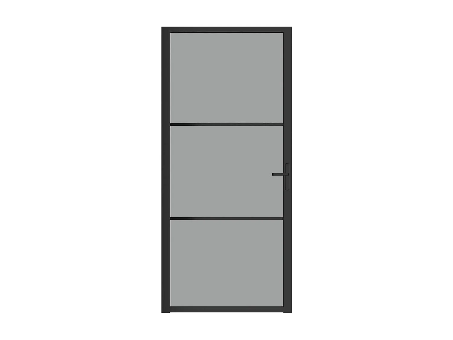 Binnendeur 93x201,5 cm ESG-glas en aluminium zwart BE352095
