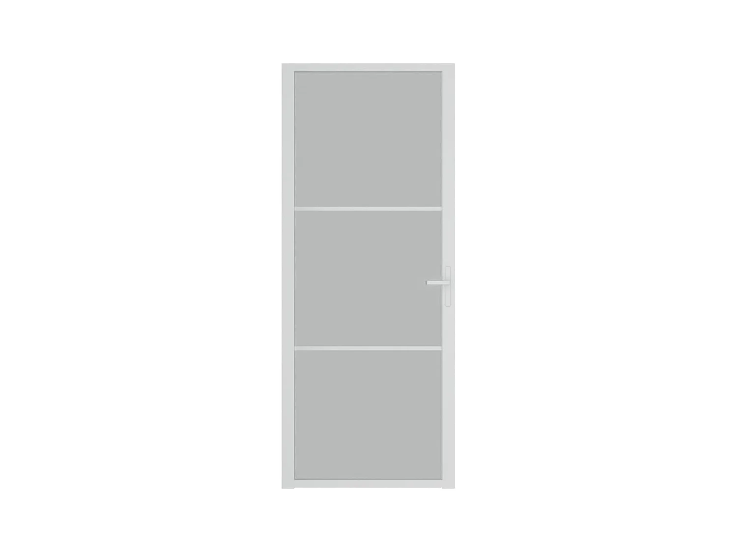 Porte intérieure 83x201,5 cm Blanc Verre mat et aluminium FR412377