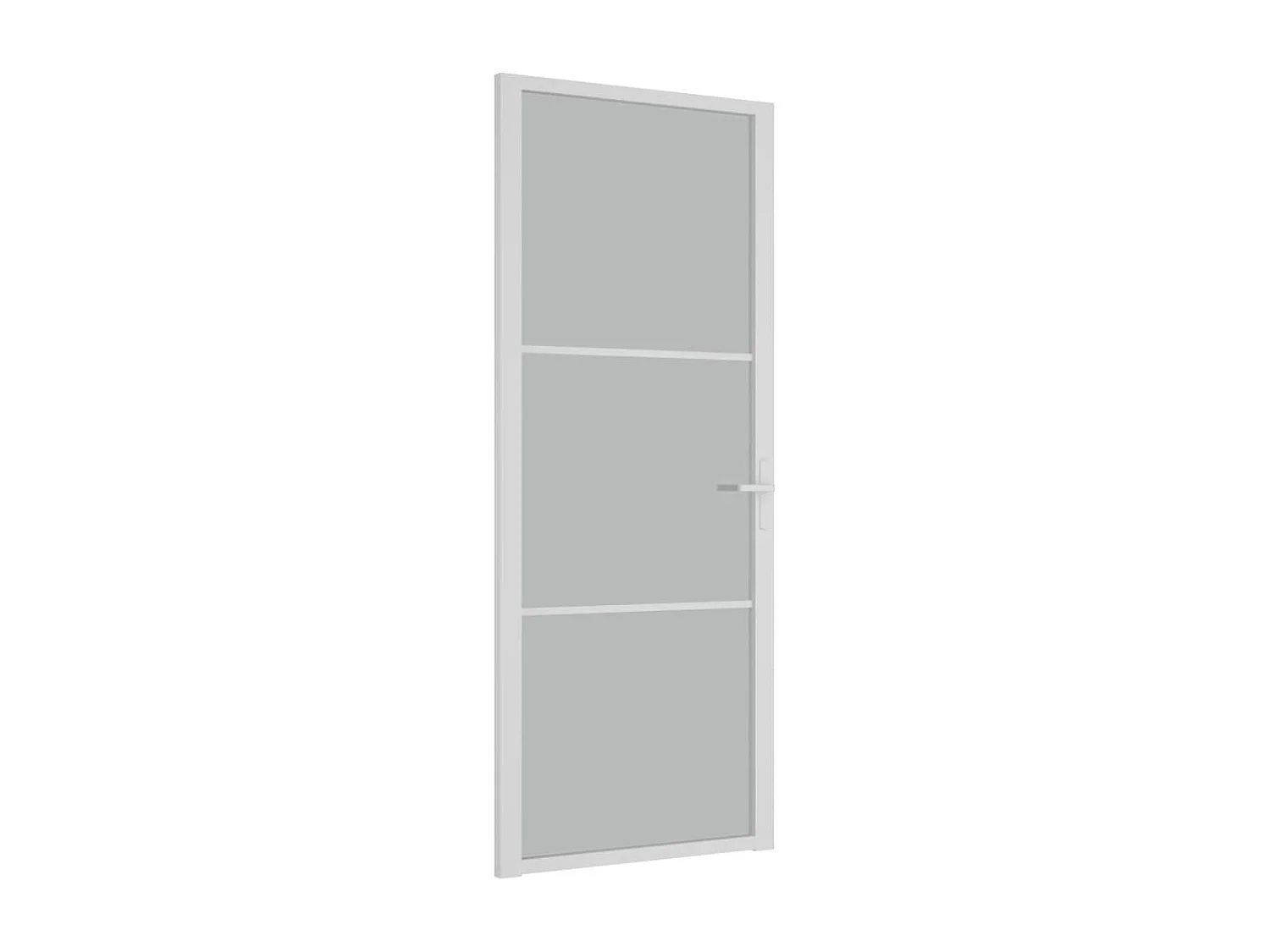 Porte intérieure 83x201,5 cm Blanc Verre mat et aluminium FR412377