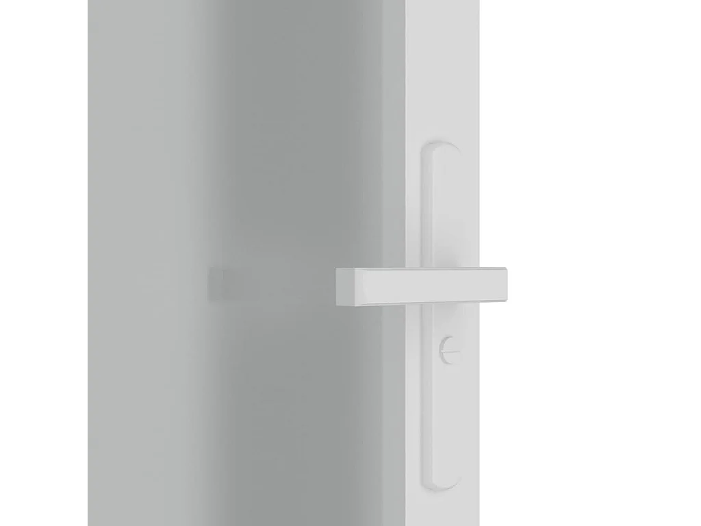 Porte intérieure 83x201,5 cm Blanc Verre mat et aluminium FR412377