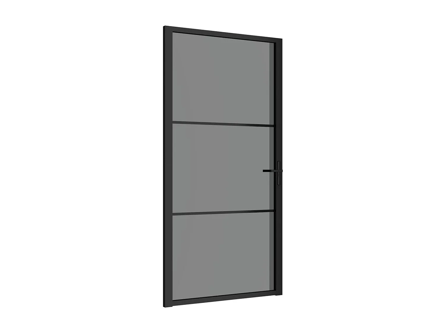Porte intérieure 102,5x201,5 cm Noir Verre ESG et aluminium FR221115
