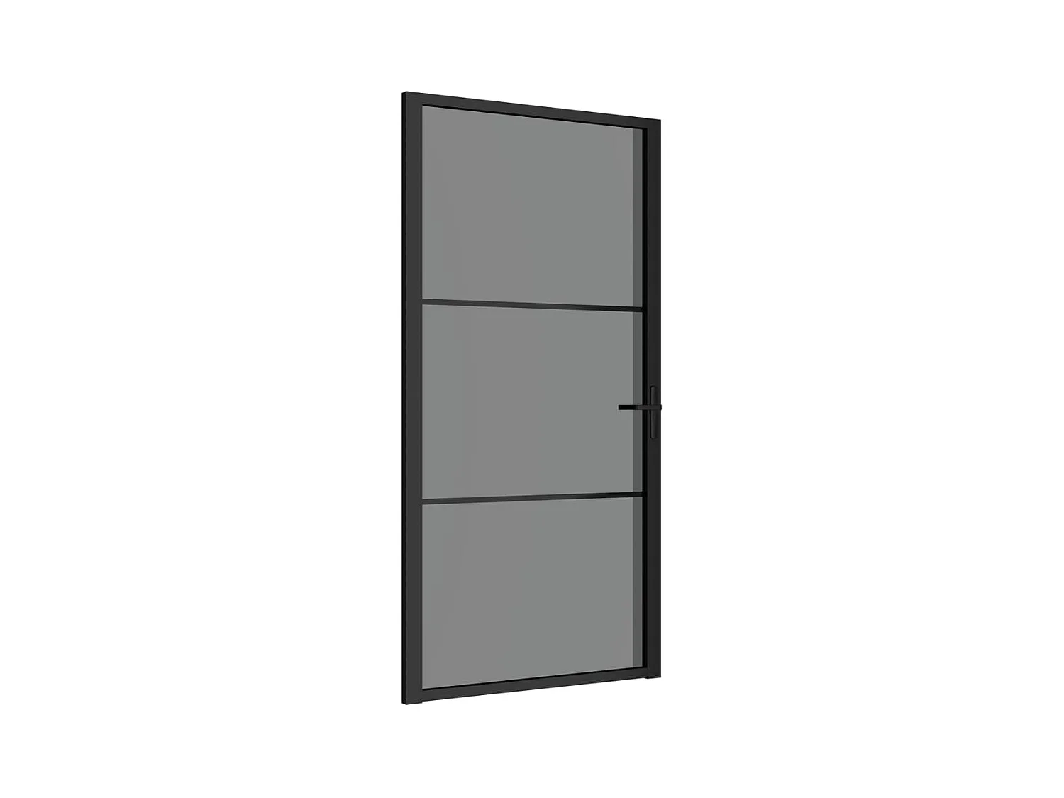 Porte intérieure 102,5x201,5 cm Noir Verre ESG et aluminium FR221115