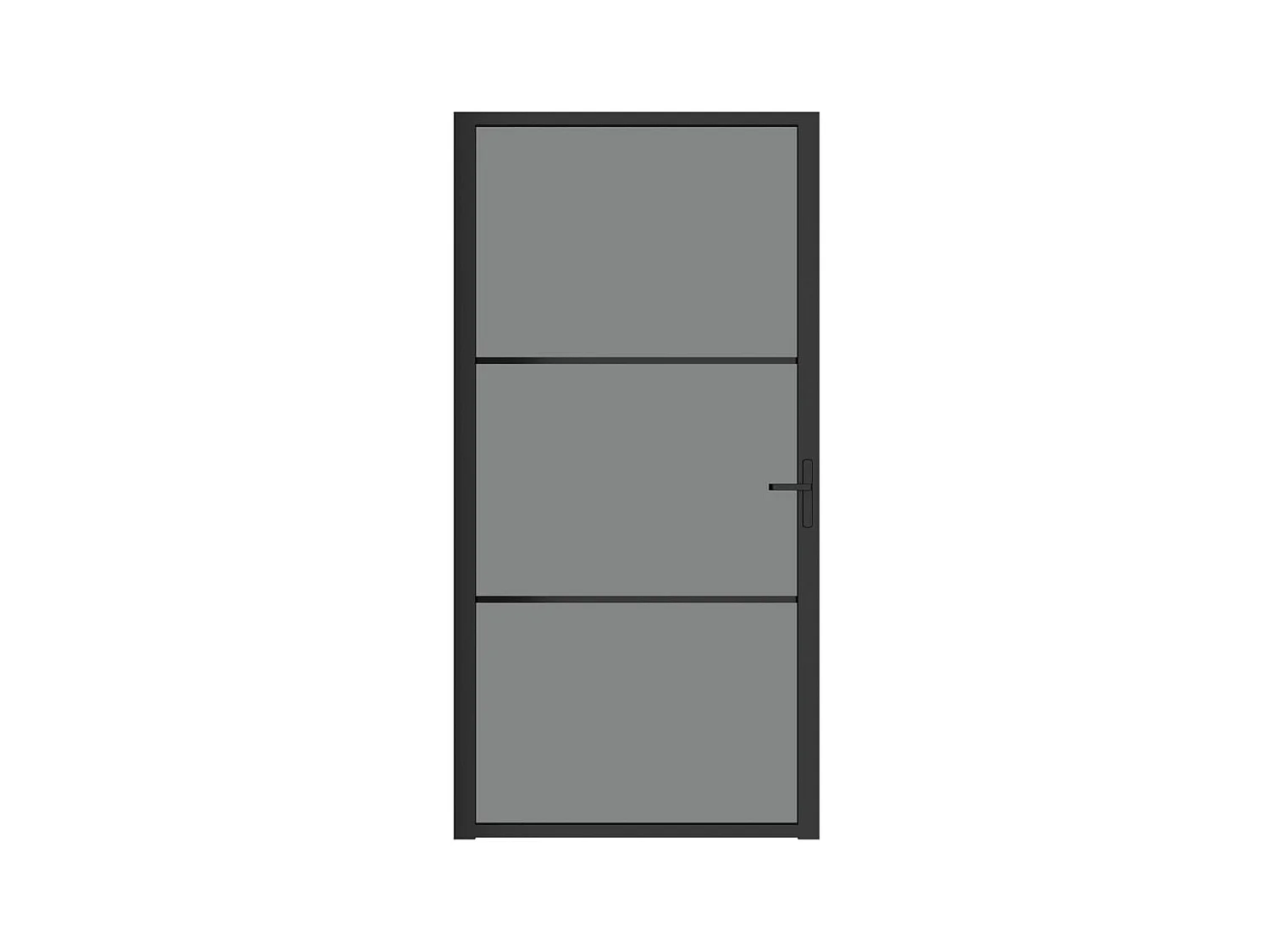 Porte intérieure 102,5x201,5 cm Noir Verre ESG et aluminium FR221115