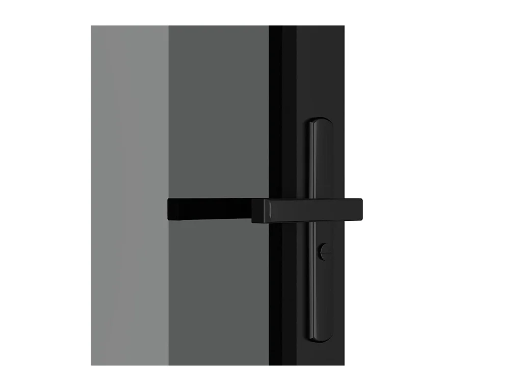 Porte intérieure 102,5x201,5 cm Noir Verre ESG et aluminium FR221115