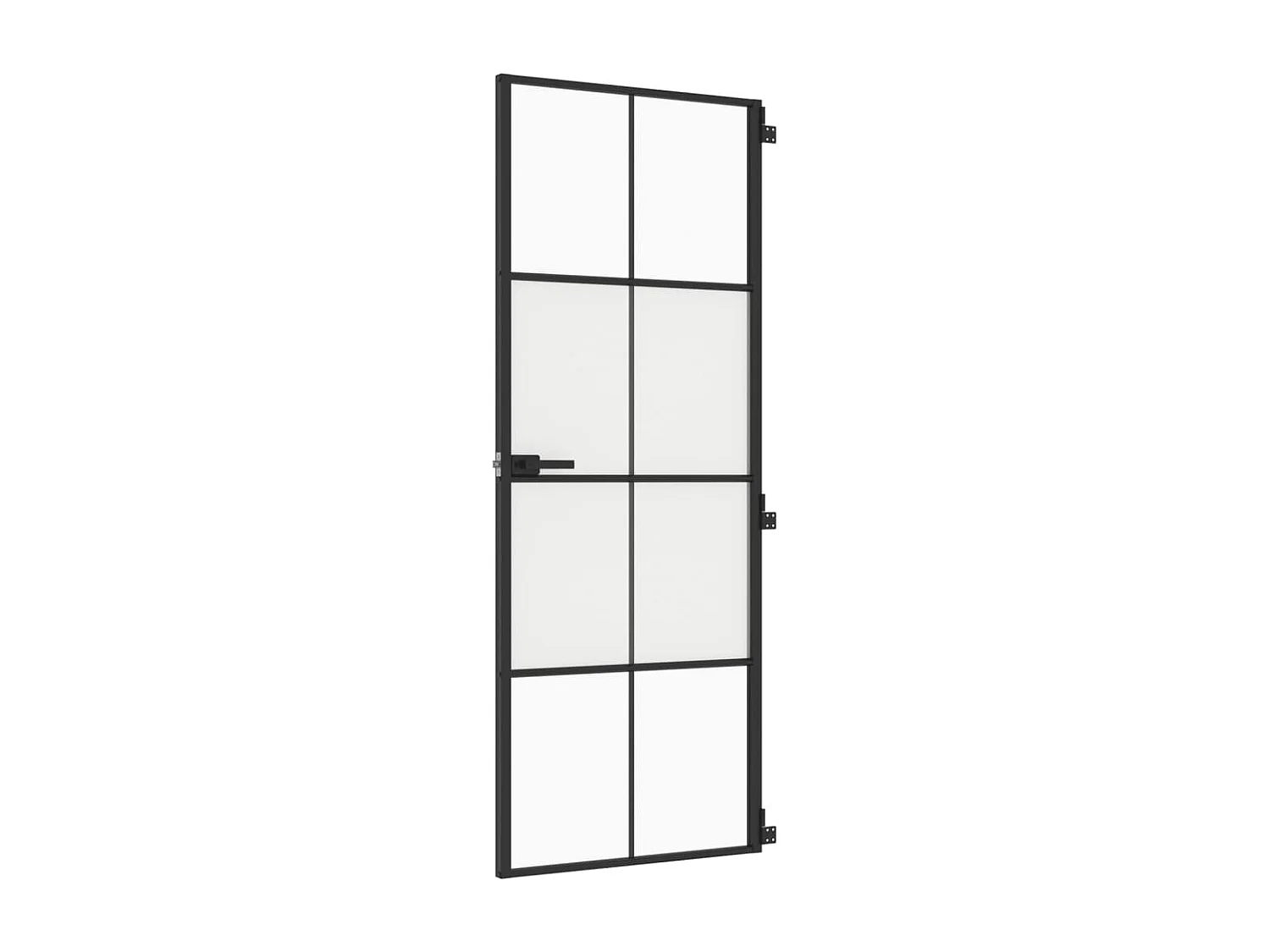 Porte intérieure mince noir 76x201,5 cm verre trempé aluminium FR551176