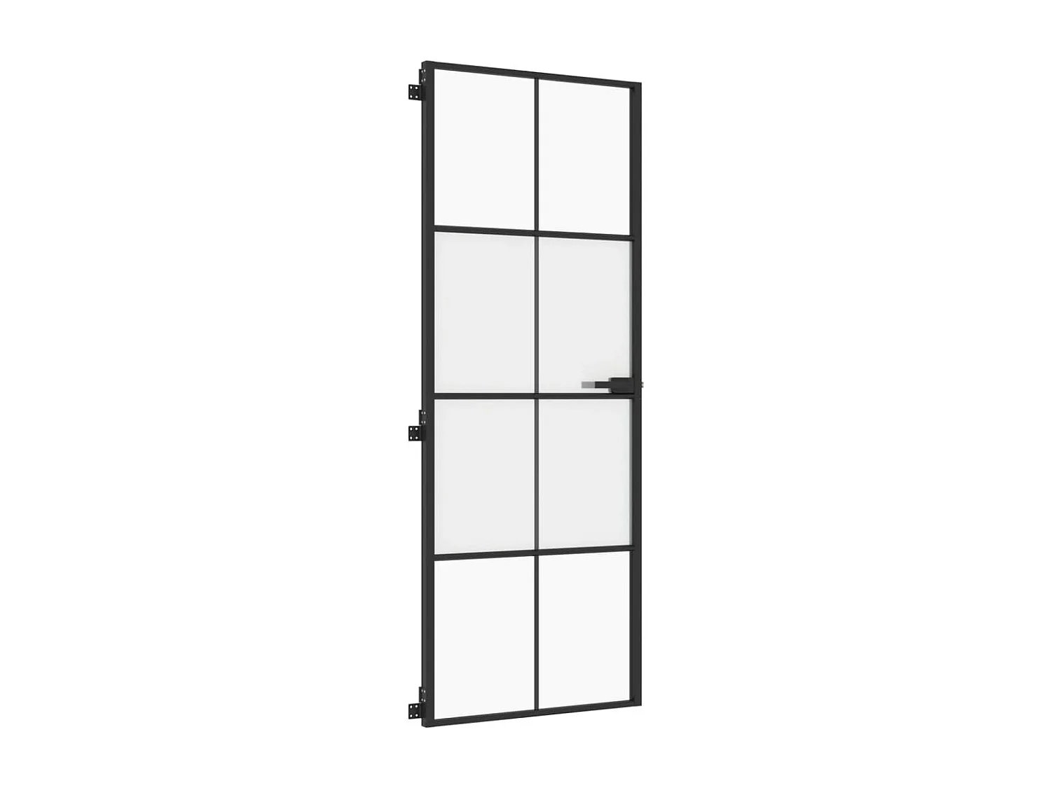 Porte intérieure mince noir 76x201,5 cm verre trempé aluminium FR551176