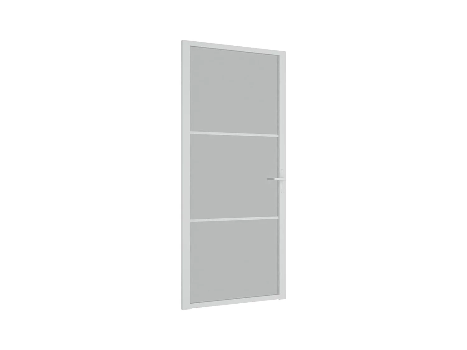 Porte intérieure 93x201,5 cm Blanc Verre mat et aluminium FR836925