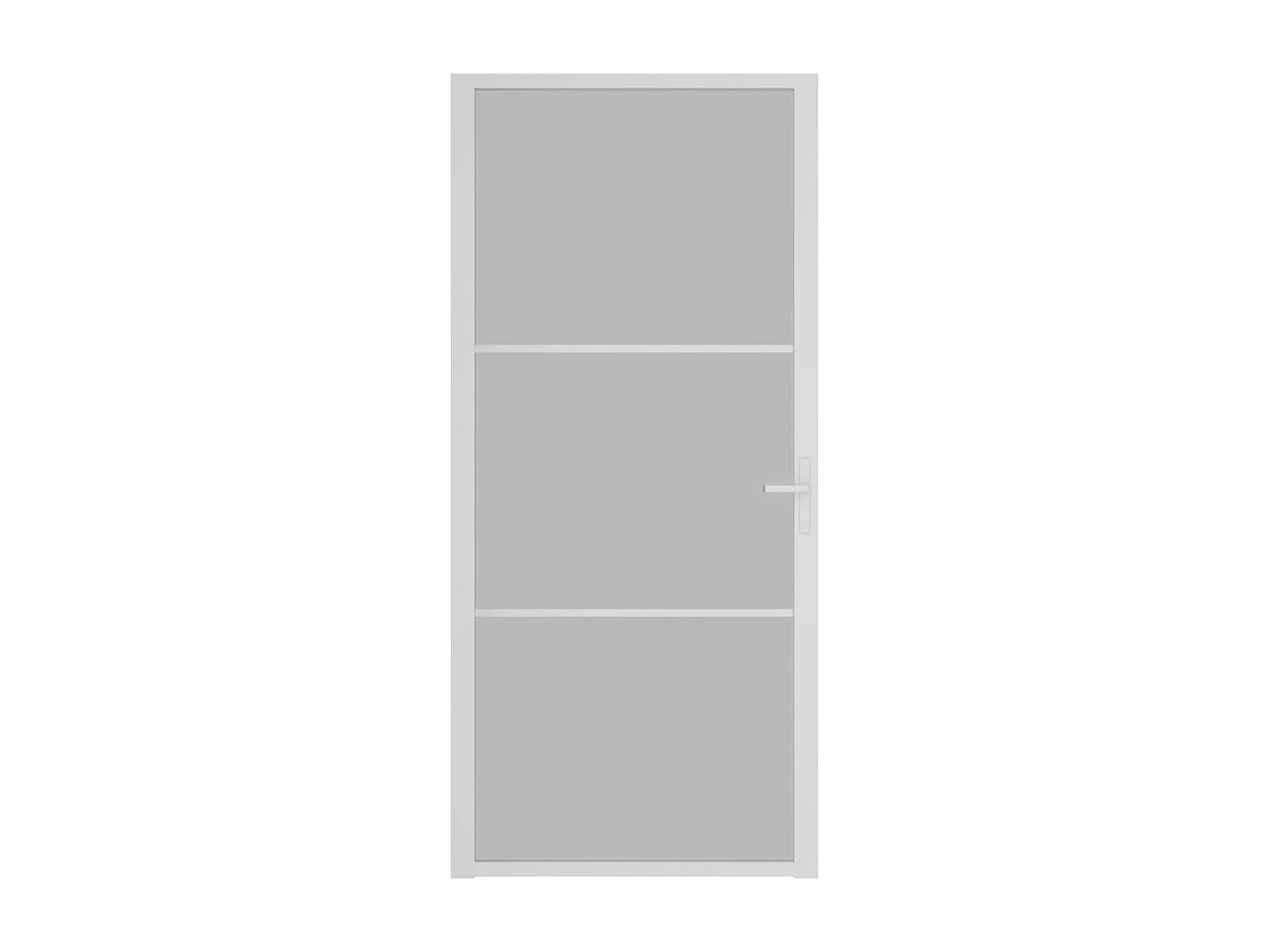 Binnendeur 93x201,5 cm matglas en aluminium wit BE690243