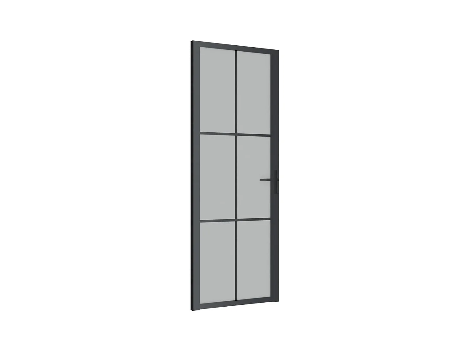 Porte intérieure 76x201,5 cm Noir Verre mat et aluminium FR864005