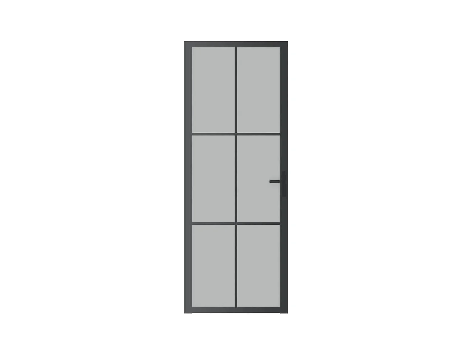 Porte intérieure 76x201,5 cm Noir Verre mat et aluminium FR864005