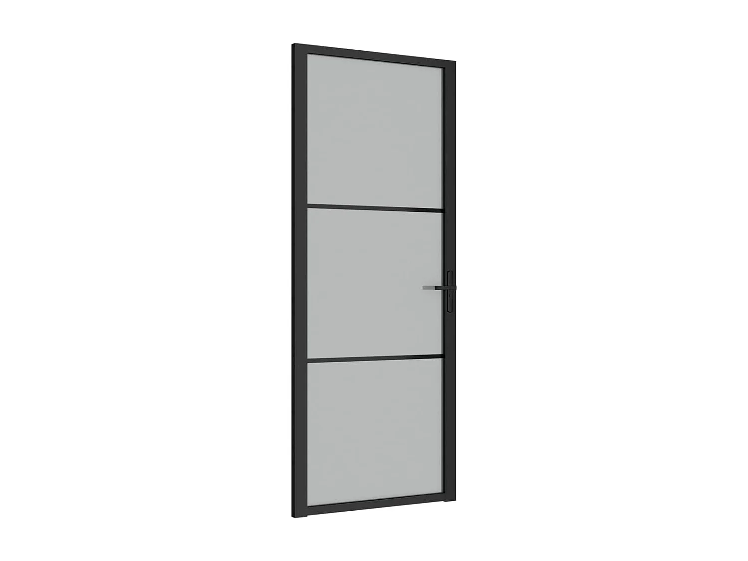 Porte intérieure 83x201,5 cm Noir Verre mat et aluminium FR395599