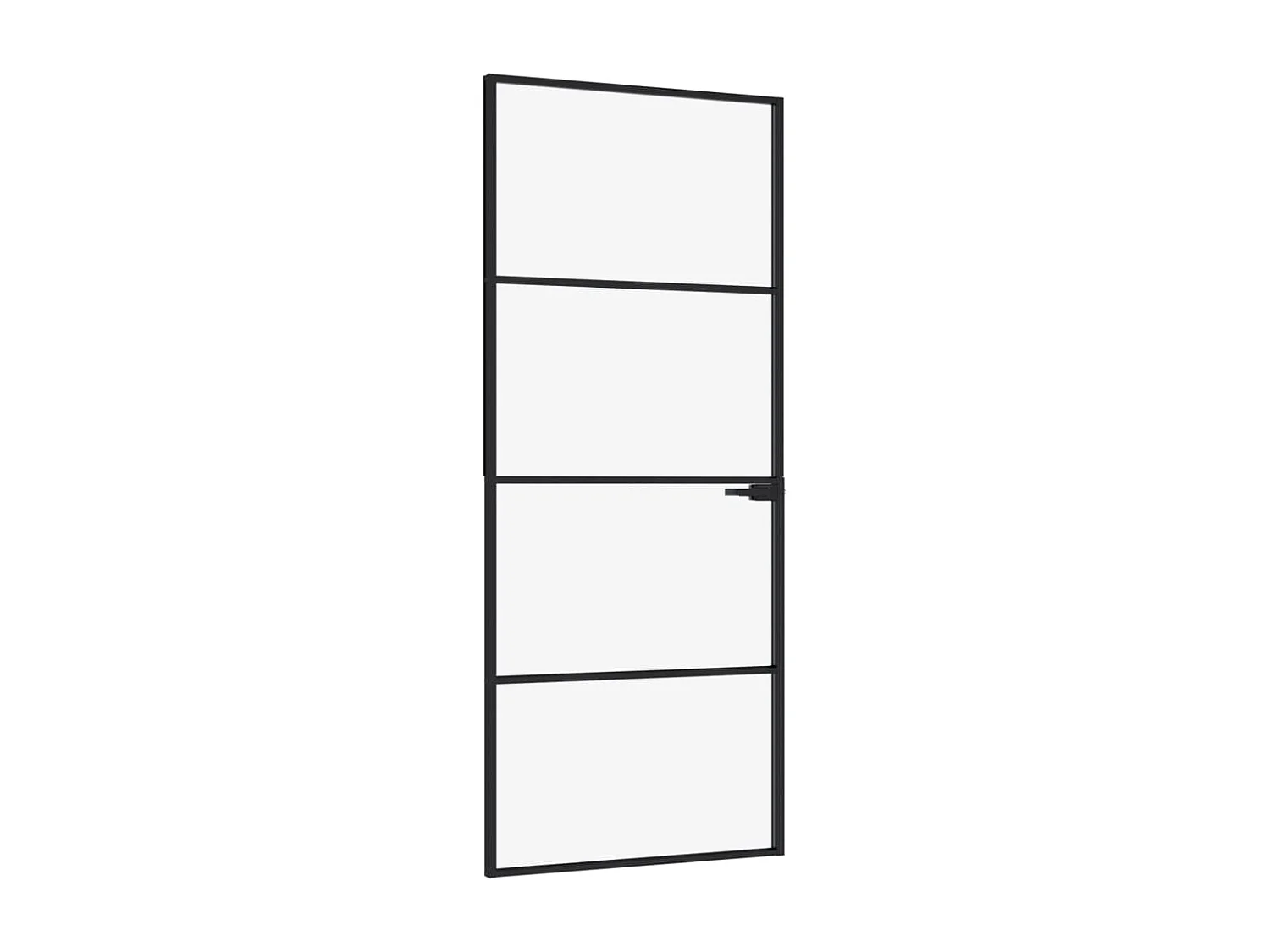 Porte d'intérieur Noir 83x201,5 cm Trempé verre aluminium fin FR841226