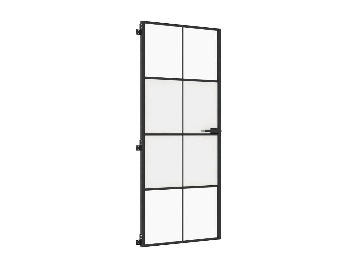 Porte intérieure mince noir 83x201,5 cm verre trempé aluminium FR697141