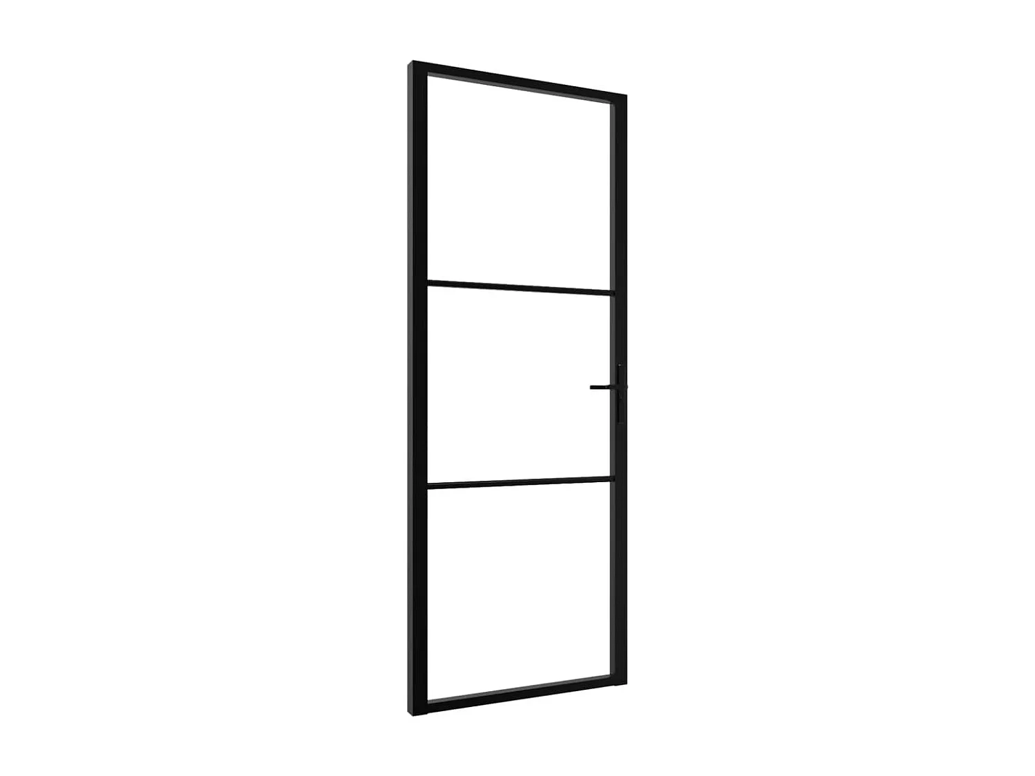 Porte intérieure Verre ESG et aluminium 76x201,5 cm Noir FR156759