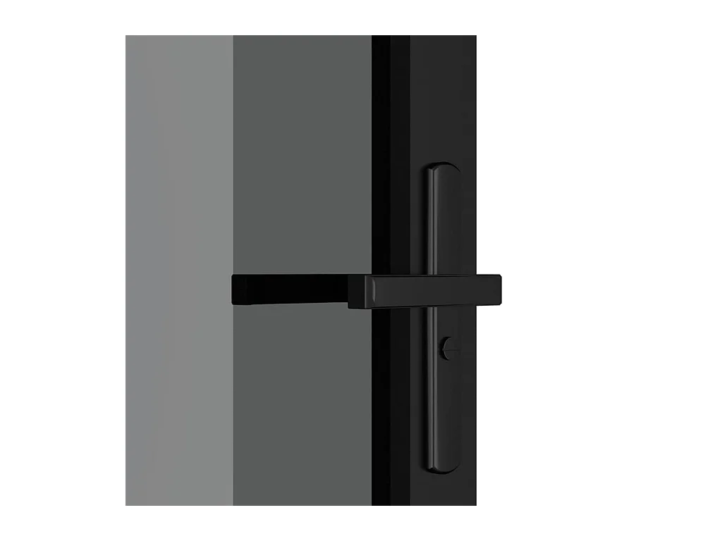 Binnendeur 83x201,5 cm ESG-glas en aluminium zwart BE105052