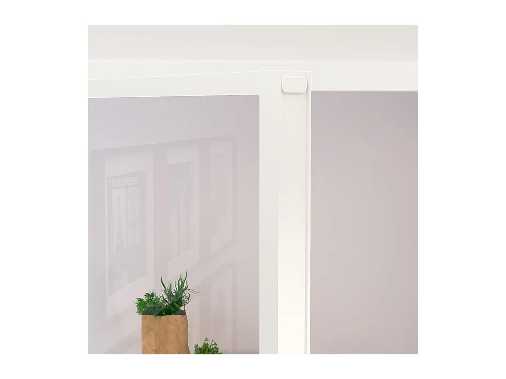 Porte d'intérieur Blanc 93x201,5 cm Trempé verre aluminium fin FR983463