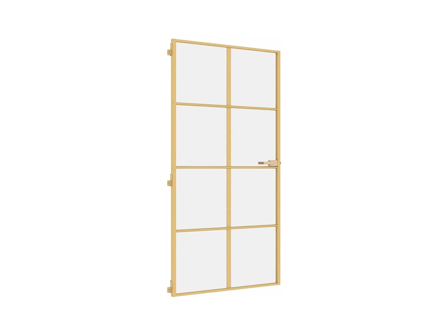 Binnendeur smal 102,5x201,5 cm gehard glas en aluminium goud BE411602
