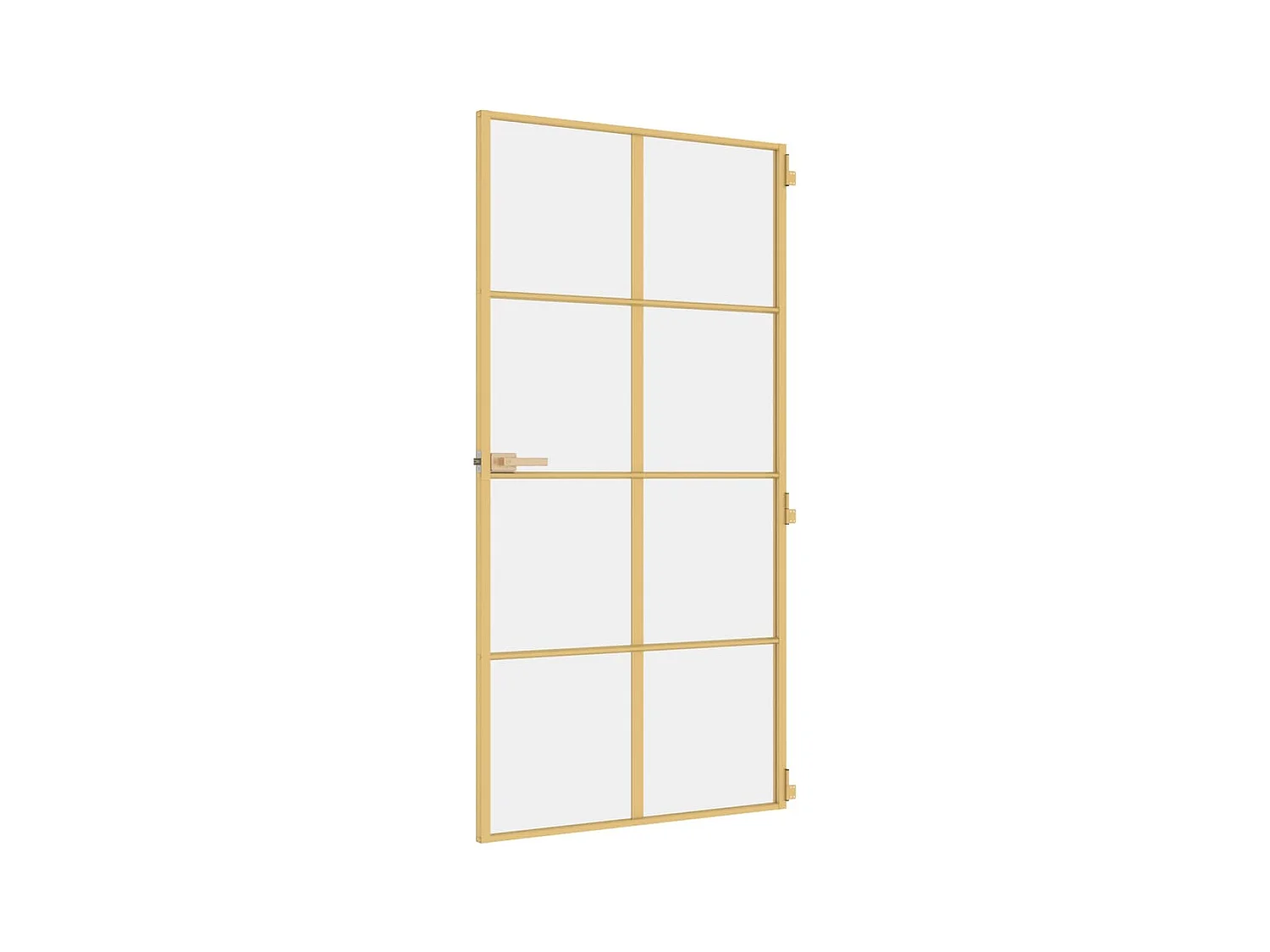 Binnendeur smal 102,5x201,5 cm gehard glas en aluminium goud BE411602