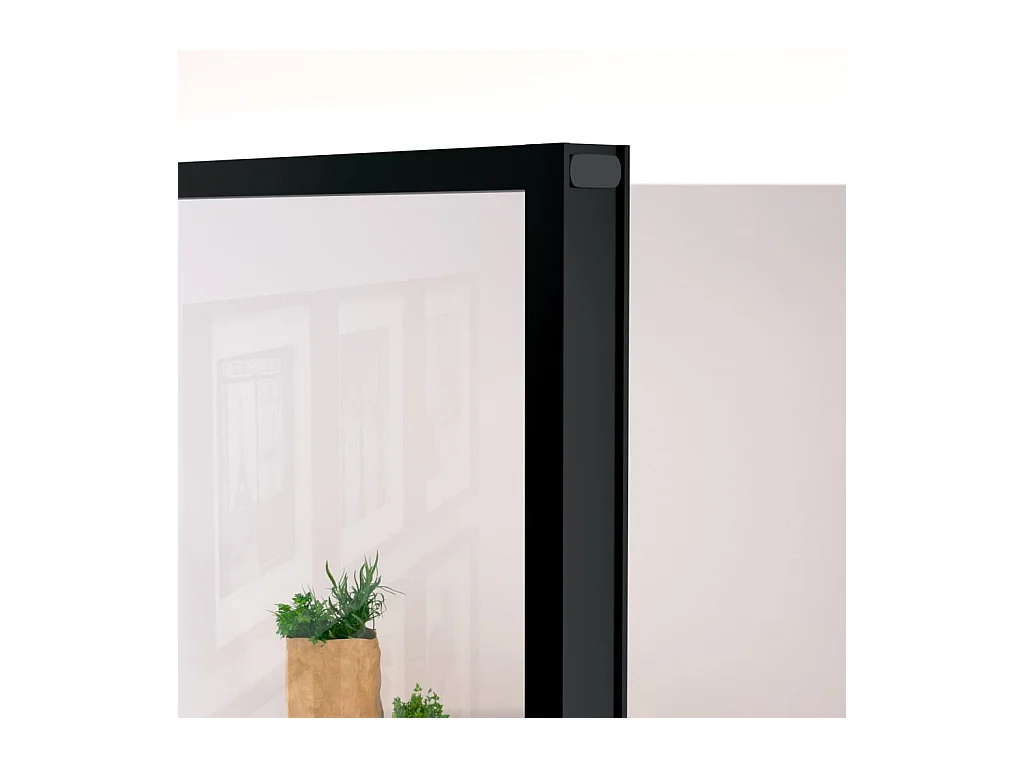 Binnendeur 76x201,5 cm gehard glas en aluminium smal zwart BE397557