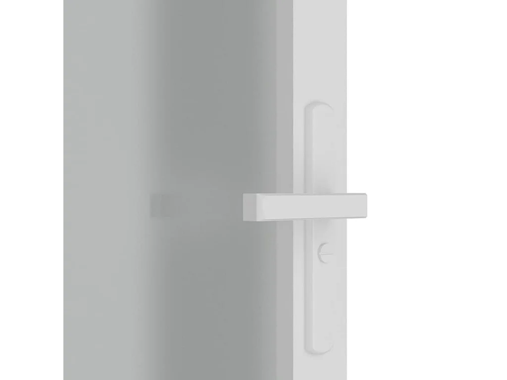 Porte intérieure 83x201,5 cm Blanc Verre mat et aluminium FR996806